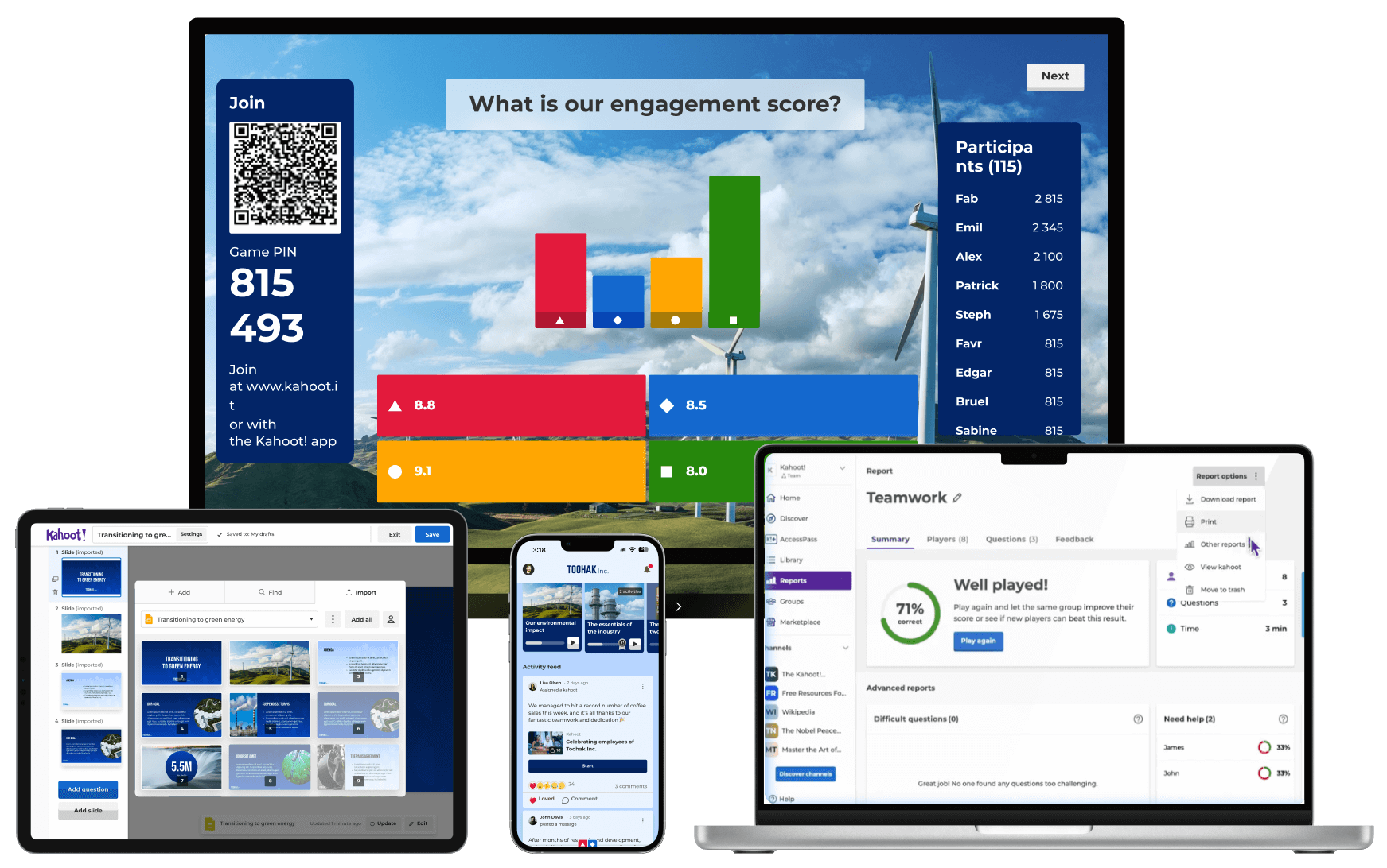 Kahoot work display